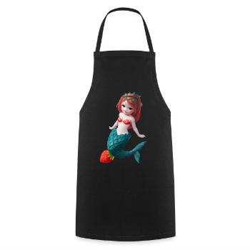 Sirène aux fraises - Tablier de cuisine - noir - Devant - AI Model Male 185 dark (185cm)