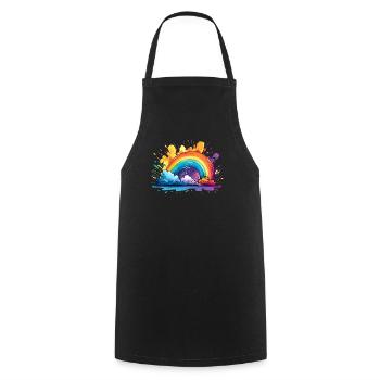 Your Rainbow - Cooking Apron - black - Front - AI Model Male 185 dark (185cm)