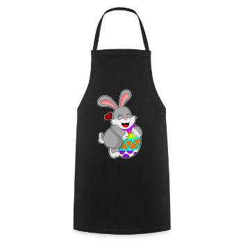 Rabbit Egg - Cooking Apron - black - Front - AI Model Male 185 dark (185cm)