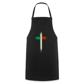 Drapeau de l’Italie Drapeau italien Vintage Look vieilli - Tablier de cuisine - noir - Devant - AI Model Male 185 dark (185cm)