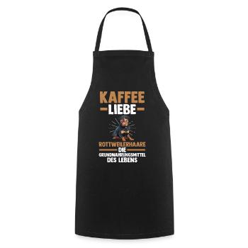 Kaffee Hund Rottweiler - Kochschürze - Schwarz - Vorne - AI Model Male 185 dark (185cm)