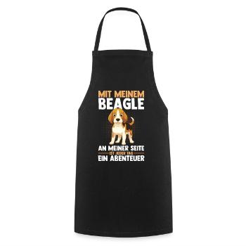 Dog Beagle - Cooking Apron - black - Front - AI Model Male 185 dark (185cm)