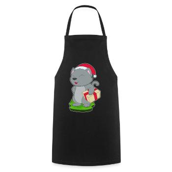 Forfait Noël chat - Tablier de cuisine - noir - Devant - AI Model Male 185 dark (185cm)