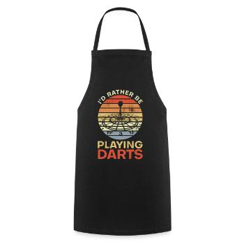 I'd Rather Be Playing Darts - Cooking Apron - black - Front - AI Model Male 185 dark (185cm)