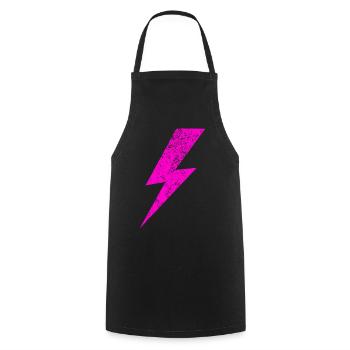 Bright Pink Lightning Motif - Cooking Apron - black - Front - AI Model Male 185 dark (185cm)