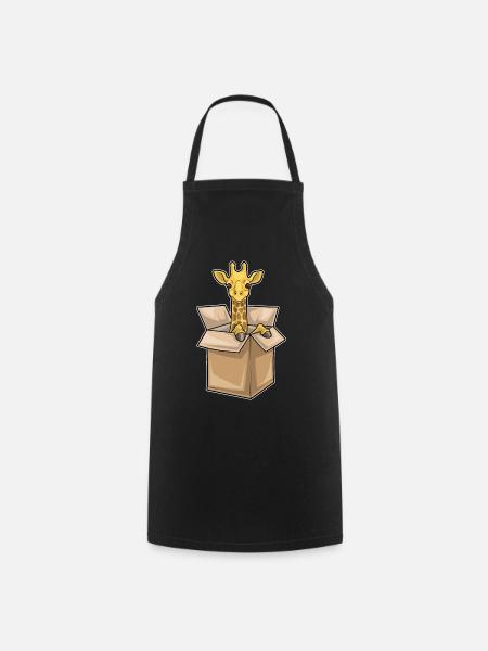 Boîte en carton girafe - Tablier de cuisine - noir