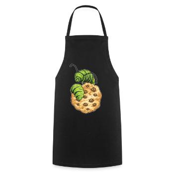 Biscuit chenille - Tablier de cuisine - noir - Devant - AI Model Male 185 dark (185cm)