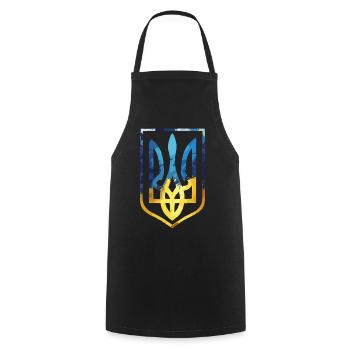 Armoiries de l’Ukraine Drapeau ukrainien Trysub Cadeau - Tablier de cuisine - noir - Devant - AI Model Male 185 dark (185cm)