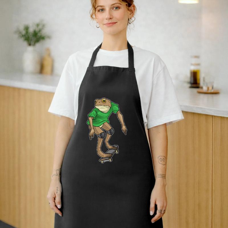 Frog Skater Skateboard Cooking Apron