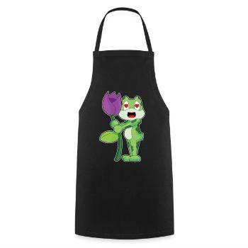 Frosch Blume - Kochschürze - Schwarz - Vorne - AI Model Male 185 dark (185cm)
