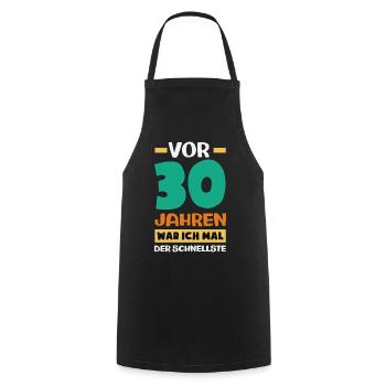 Funny 30th birthday gift - Cooking Apron - black - Front - AI Model Male 185 dark (185cm)