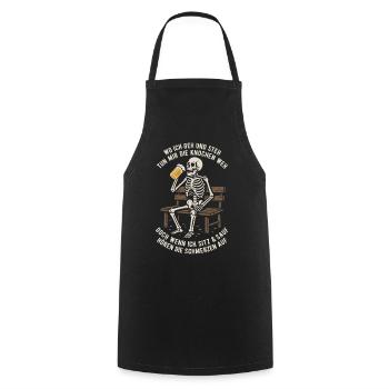 Partout où je vais et où je me tiens, mes os me font mal en disant - Tablier de cuisine - noir - Devant - AI Model Male 185 dark (185cm)