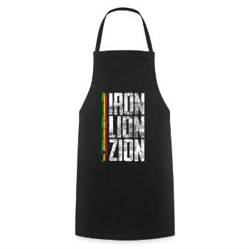 Iron Lion Rastafari Design - Kochschürze - Schwarz - Vorne - AI Model Male 185 dark (185cm)