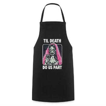 Mariée ou L’enterrement de vie de garçon Cadeau Zombie Bride - Tablier de cuisine - noir - Devant - AI Model Male 185 dark (185cm)