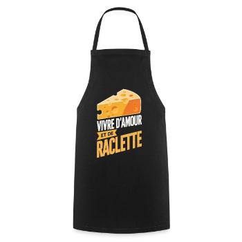 Vivre Amour Raclette Fanatique Cadeau Original - Tablier de cuisine - noir - Devant - AI Model Male 185 dark (185cm)