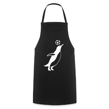 Minimaliste pingouin joueur de football Football - Tablier de cuisine - noir - Devant - AI Model Male 185 dark (185cm)