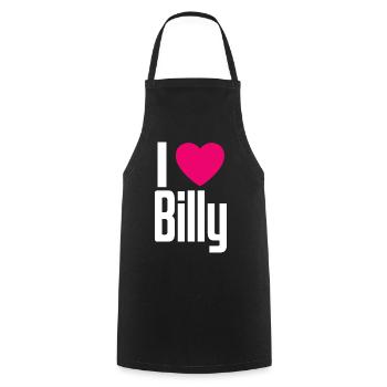 J’aime Billy Coeur Rose J’aime Billy - Tablier de cuisine - noir - Devant - AI Model Male 185 dark (185cm)