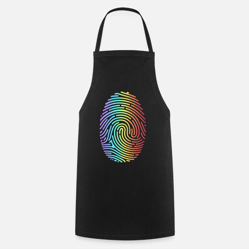Bunter Regenbogen Fingerabdruck - Kochschürze - Schwarz