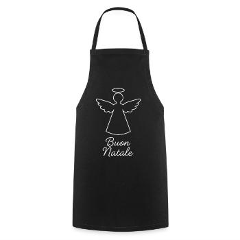 Christmas Angel Buon Natale - Cooking Apron - black - Front - AI Model Male 185 dark (185cm)