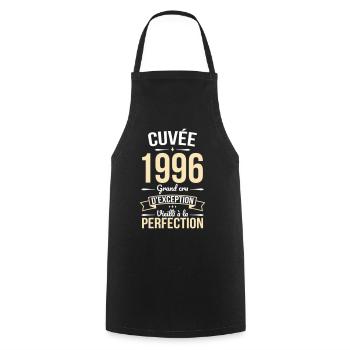 1996 – Aged to perfection - Cooking Apron - black - Front - AI Model Male 185 dark (185cm)