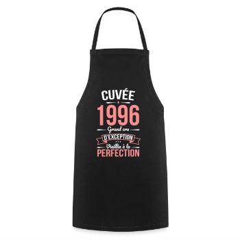 1996 – Aged to perfection - Cooking Apron - black - Front - AI Model Male 185 dark (185cm)