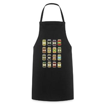 Olives in a jar - Cooking Apron - black - Front - AI Model Male 185 dark (185cm)