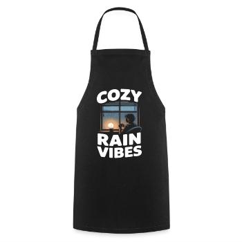 Cozy Rain Vibes Regen - Kochschürze - Schwarz - Vorne - AI Model Male 185 dark (185cm)