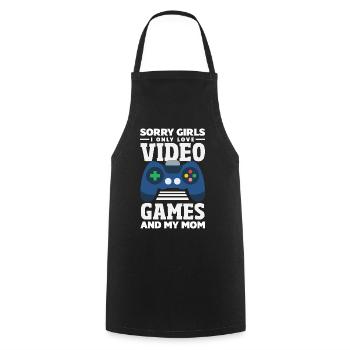 Retro Heart Valentine's Day Design Love - Cooking Apron - black - Front - AI Model Male 185 dark (185cm)