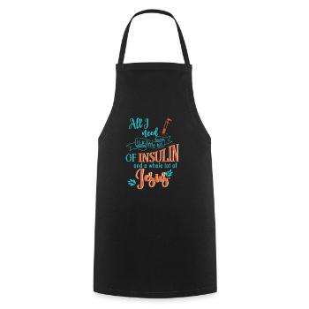 Diabetics All I Need Is A Little Bit - Cooking Apron - black - Front - AI Model Male 185 dark (185cm)