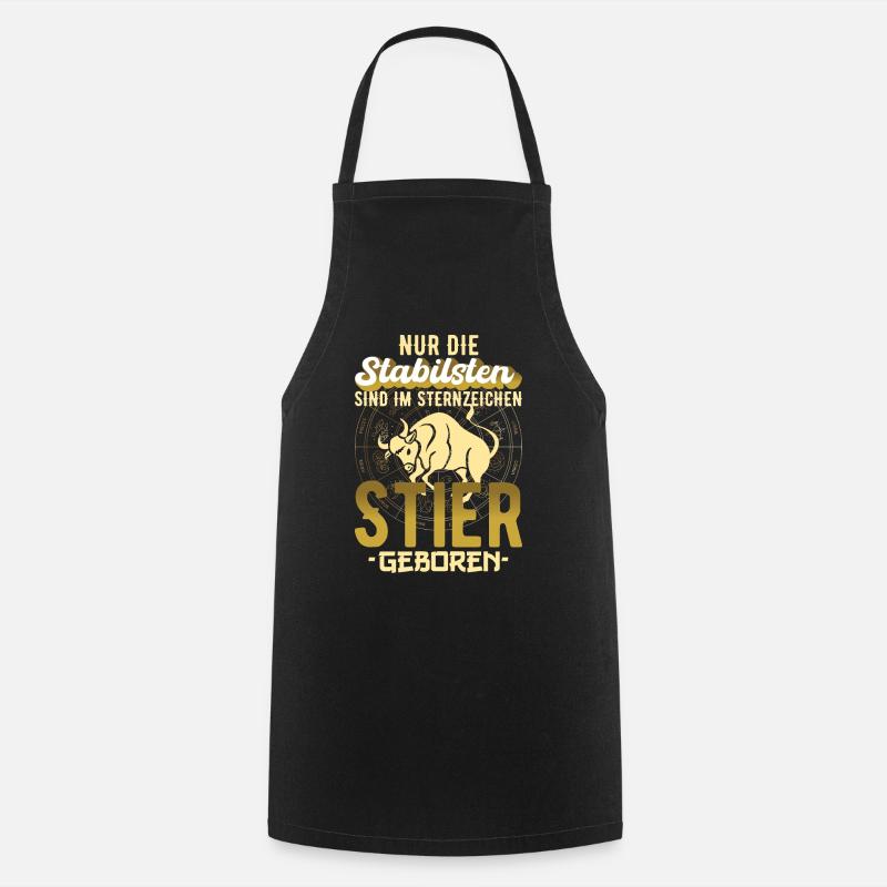 Sternzeichen Stier Geburtstag Geschenk - Kochschürze - Schwarz
