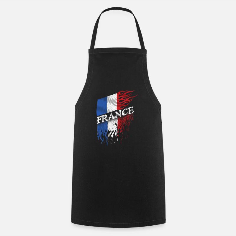 france drapeau - Tablier de cuisine - noir