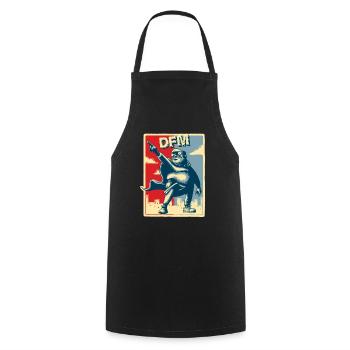 Motif de diarrhée "Big Business" rectangulaire - Tablier de cuisine - noir - Devant - AI Model Male 185 dark (185cm)