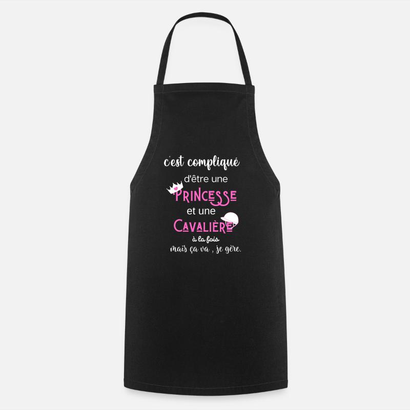 c'est compliqué princesse et cavalière humour - Tablier de cuisine - noir