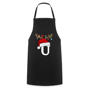 Brief U Weihnachtsmütze - Kochschürze - Schwarz - Vorne - AI Model Male 185 dark (185cm)
