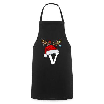 Brief V Weihnachtsmütze - Kochschürze - Schwarz - Vorne - AI Model Male 185 dark (185cm)