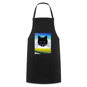 Chat - Tablier de cuisine - noir - Devant - AI Model Male 185 dark (185cm)