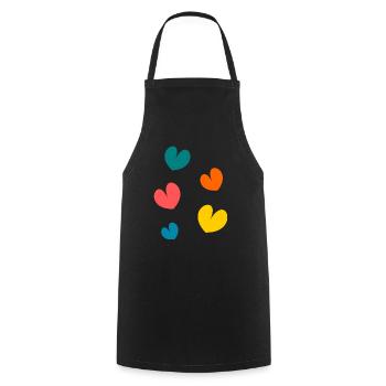 SAINT VALENTINE. bachelorette party. I LOVE YOU. I LOVE YOU. LOVE - Cooking Apron - black - Front - AI Model Male 185 dark (185cm)