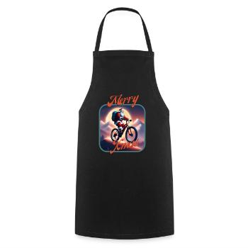 Santa Bike 2 - Cooking Apron - black - Front - AI Model Male 185 dark (185cm)