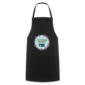 The far right kills - Cooking Apron - black - Front - AI Model Male 185 dark (185cm)