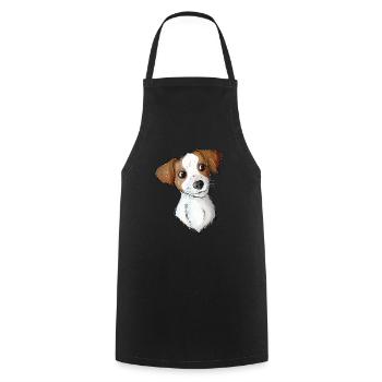 Jack Russell Pattern 2 2 - Kochschürze - Schwarz - Vorne - AI Model Male 185 dark (185cm)