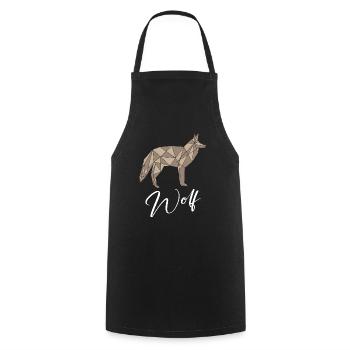 Wolf Geometric - Cooking Apron - black - Front - AI Model Male 185 dark (185cm)