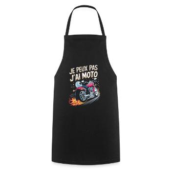 J'peux pas j'ai moto - Tablier de cuisine - noir - Devant - AI Model Male 185 dark (185cm)