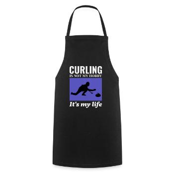 Curling Sweeping Fan Winter Ice Sport Curler Drôle - Tablier de cuisine - noir - Devant - AI Model Male 185 dark (185cm)