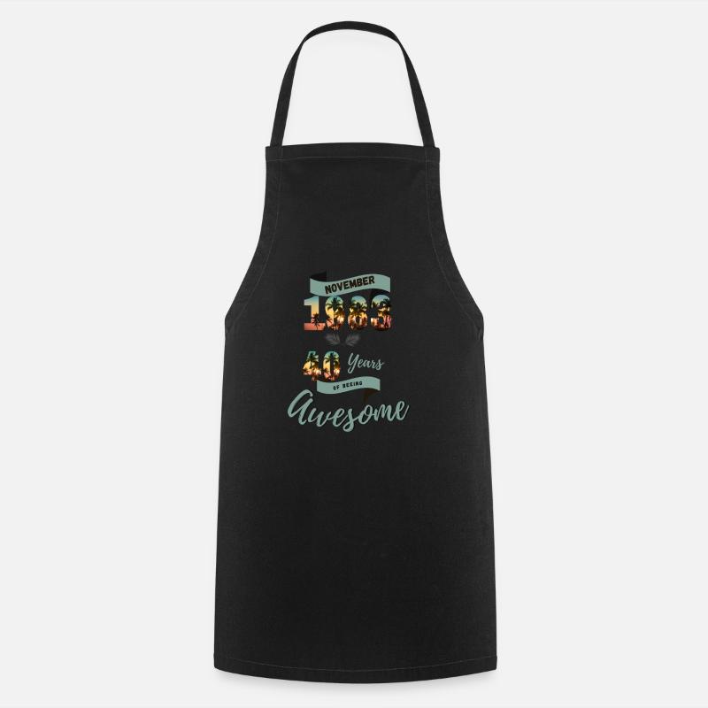40th birthday November 1983 mint - Cooking Apron - black
