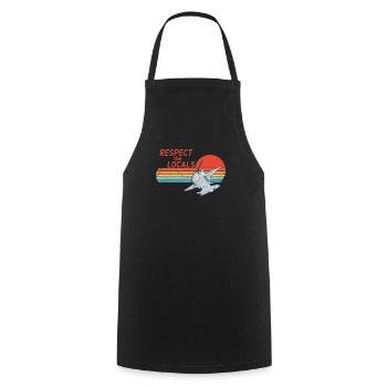 Respect the Locals Hammerhead Shark - Cooking Apron - black - Front - AI Model Male 185 dark (185cm)