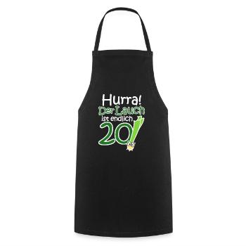 20. Geburtstag Lauch Lustiger Spruch Hurra! - Kochschürze - Schwarz - Vorne - AI Model Male 185 dark (185cm)