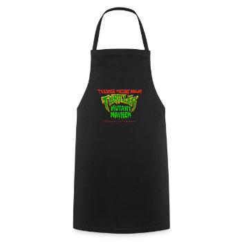 TMNT Mutant Mayhem Logo Tasse - Kochschürze - Schwarz - Vorne - AI Model Male 185 dark (185cm)