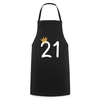 21 - Cooking Apron - black - Front - AI Model Male 185 dark (185cm)