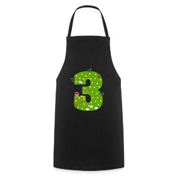 3rd birthday boy girl 3 years farmer Farmer - Cooking Apron - black - Front - AI Model Male 185 dark (185cm)