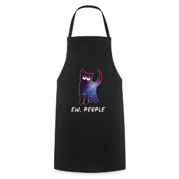 Ew People Cat Funny Cat Owner Idée cadeau - Tablier de cuisine - noir - Devant - AI Model Male 185 dark (185cm)